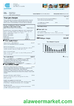 USA Con Edison gas business utility bill template in Word and PDF formats